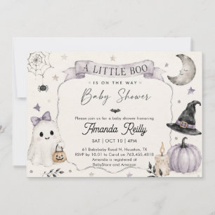 Süße Mädchen Kleiner Boo Halloween Baby Shower Einladung
