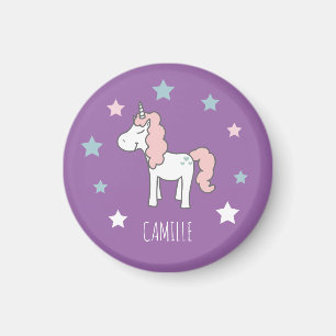 Süße Mädchen Lila Magisches Einhorn Magnet