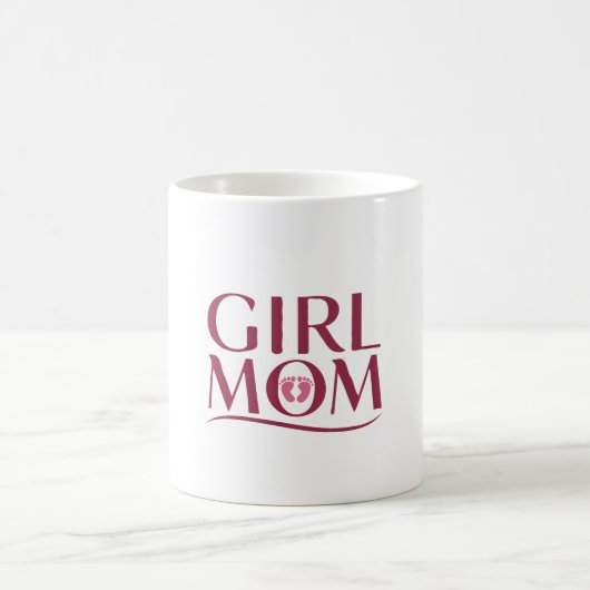 Süße Mädchen-Mama Fußabdrücke Typografie-Design Kaffeetasse (Mittel)