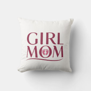 Süße Mädchen-Mama Fußabdrücke Typografie-Design Kissen