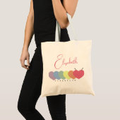 Süße Mädchen Moderne Whimsical Trendige Regenbogen Tragetasche (Vorderseite (Produkt))
