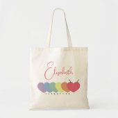 Süße Mädchen Moderne Whimsical Trendige Regenbogen Tragetasche (Vorne)