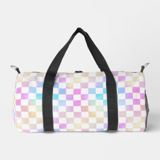 Süße Mädchen Pastell-Regenbogen-Karo-Karo Duffle Bag