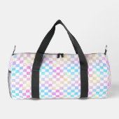 Süße Mädchen Pastell-Regenbogen-Karo-Karo Duffle Bag (Rückseite)