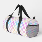 Süße Mädchen Pastell-Regenbogen-Karo-Karo Duffle Bag (Rechte Ecke)