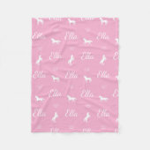 Süße Mädchen Personalisierter Name Pferd Fleecedecke (Vorderseite)