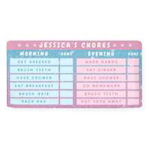 Süße Mädchen-Pink-Blau-Glitzer-Tagesaufgaben für K