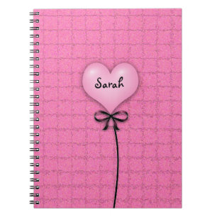 Süße Mädchen Rosa Herzballon Schulhefte Notizblock