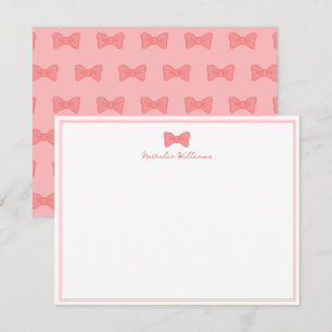 Süße Mädchen-Rosa-Ribbon-Rand Mitteilungskarte