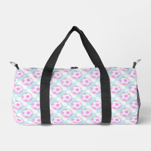 Süße Mädchen Rosa und Blau Fußball-Muster Duffle Bag
