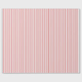 Süße Mädchen-Rot-Pink-Candy-Cane-Pinstripe Geschenkpapier (Flach)