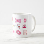 Süße Mädchen-Sticker-Collage-Tasse Kaffeetasse (VorderseiteRechts)
