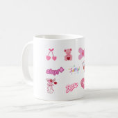 Süße Mädchen-Sticker-Collage-Tasse Kaffeetasse (Vorderseite Links)