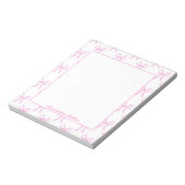 Süße Mädchenhaft Schöne Rosa Kokette Bows Monogram Notizblock (Rotiert)