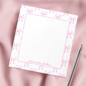Süße Mädchenhaft Schöne Rosa Kokette Bows Monogram Notizblock