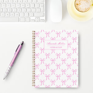 Süße Mädchenhaft Schöne Rosa Kokette Schleifen Mon Notizblock