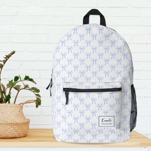 Süße Mädchenhafte Hübsche Blaue Kokette Schleifen  Bedruckter Rucksack