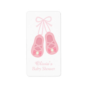 Süße Mädchenschuhe Ballerina Baby Shower Etiketten Adressaufkleber