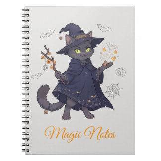 Süße magische Katzen-Halloween-Foto-Notizbuch Notizblock