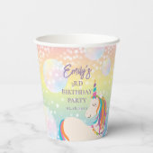 Süße magische Regenbogen-Einhorn-Mädchen-Geburtsta Pappbecher (Rückseite)
