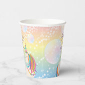Süße magische Regenbogen-Einhorn-Mädchen-Geburtsta Pappbecher (Rechts)