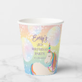 Süße magische Regenbogen-Einhorn-Mädchen-Geburtsta Pappbecher (Vorderseite)
