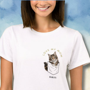 Süße Maine Coon Katze in Tasche Name T-Shirt