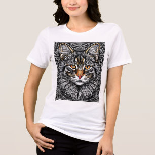 Süße Maine Coon Katze Tri-Blend Shirt