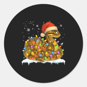 Süße Maisnattern-Weihnachtslicht Lustige Maisnatte Runder Aufkleber
