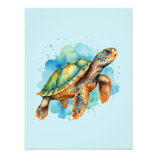 Süße Mal-Schildkröte Fotodruck