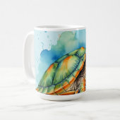 Süße Mal-Schildkröte Kaffeetasse (Vorderseite Links)