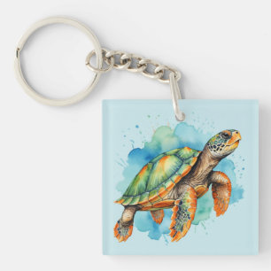 Süße Mal-Schildkröte Schlüsselanhänger