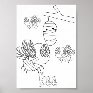 Süße Malbienen Bugs Poster