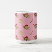 Süße Malerin Eule Cartoon Kaffeetasse (Mittel)