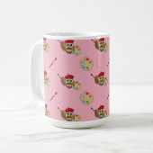 Süße Malerin Eule Cartoon Kaffeetasse (Vorderseite Links)