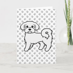 Süße malteser Cartoon-Hund-Illustration Karte