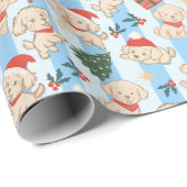 Süße Malteser-Welpen Weihnachtsgeschenk Geschenkpapier (Rolleneckpunkt)