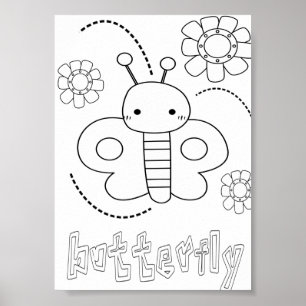 Süße Malvorlagen Schmetterlinge Poster