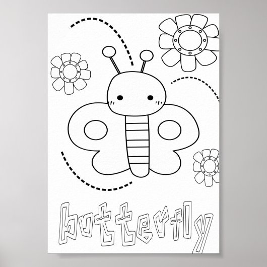Süße Malvorlagen Schmetterlinge Poster (Vorne)