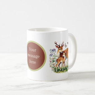Süße Mama Babyhirsch Nachricht hinzufügen  Kaffeetasse