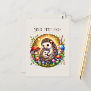 Süße Mama Babyigel Text hinzufügen Postkarte