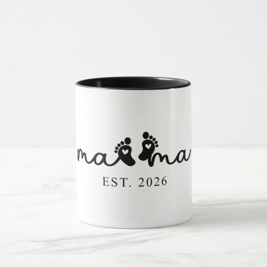 Süße Mama Est 2026 Tasse (Zentrum)