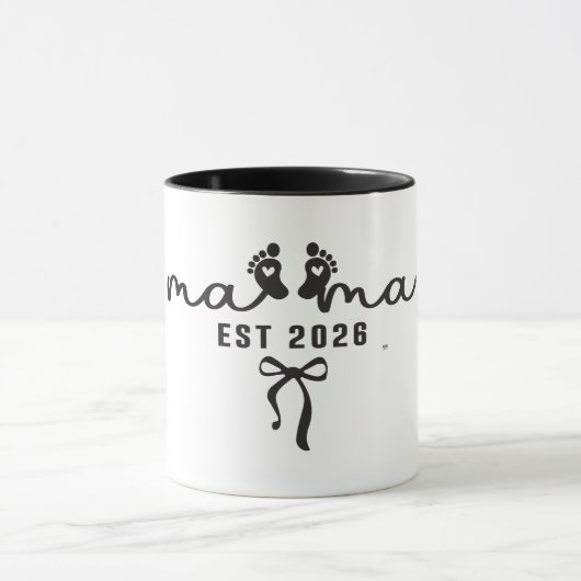 Süße Mama Est 2026 Tasse (Zentrum)