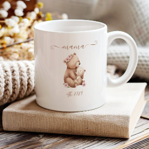 Süße Mama Established Boho Watercolor Bären Kaffeetasse
