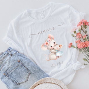 Süße Mama Established Boho Watercolor Mäuse T-Shirt