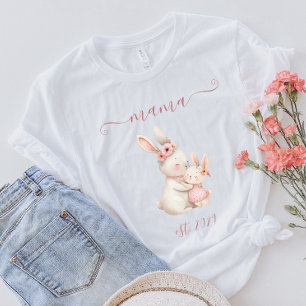 Süße Mama Etablierte Aquarell Boho Hasen T-Shirt
