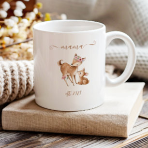 Süße Mama etablierte Wasserfarbe Boho-Hirsche Kaffeetasse