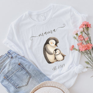 Süße Mama etablierte Wasserfarben-Pinguine T-Shirt