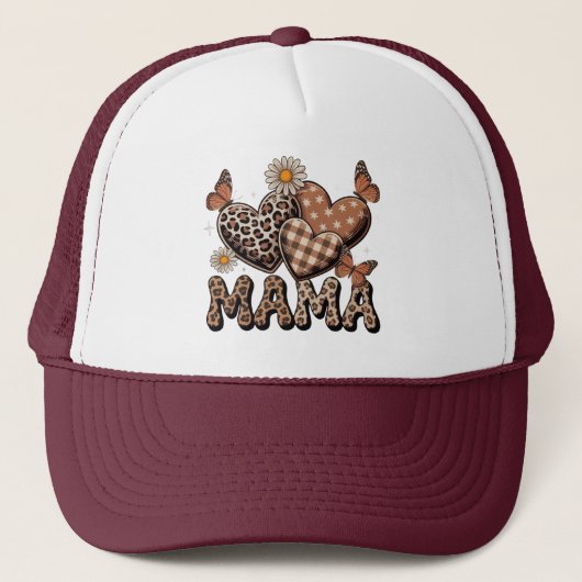 Süße Mama Floral & Gepard Truckerkappe (Vorderseite)