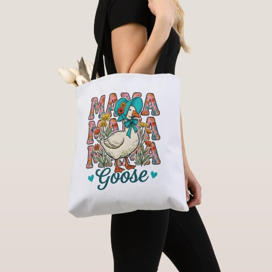 Süße Mama-Gans-Wortkunst Tasche (Von Nahem)